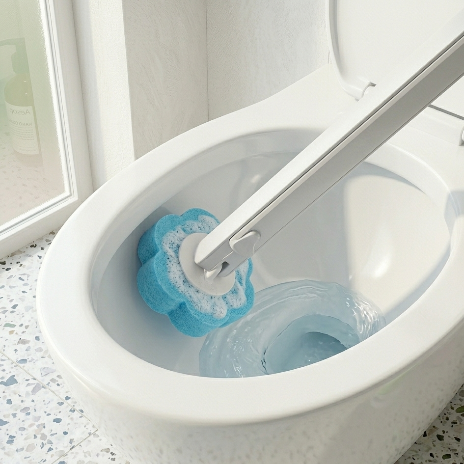 Hygiënische Wegwerp Toiletborstel met Navullingen