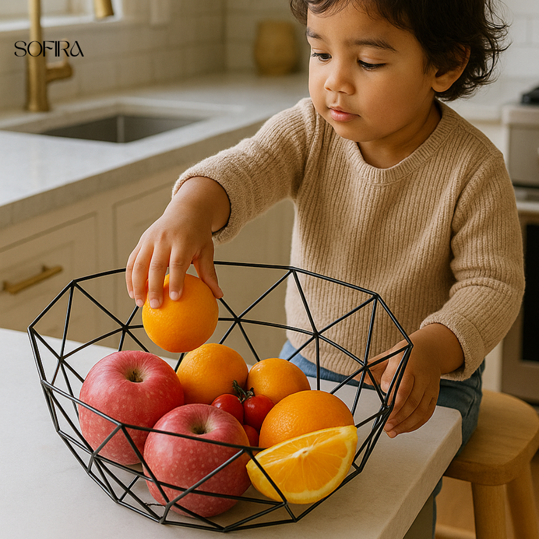 Geometrische Stalen Fruitmand – Modern & Functioneel Design