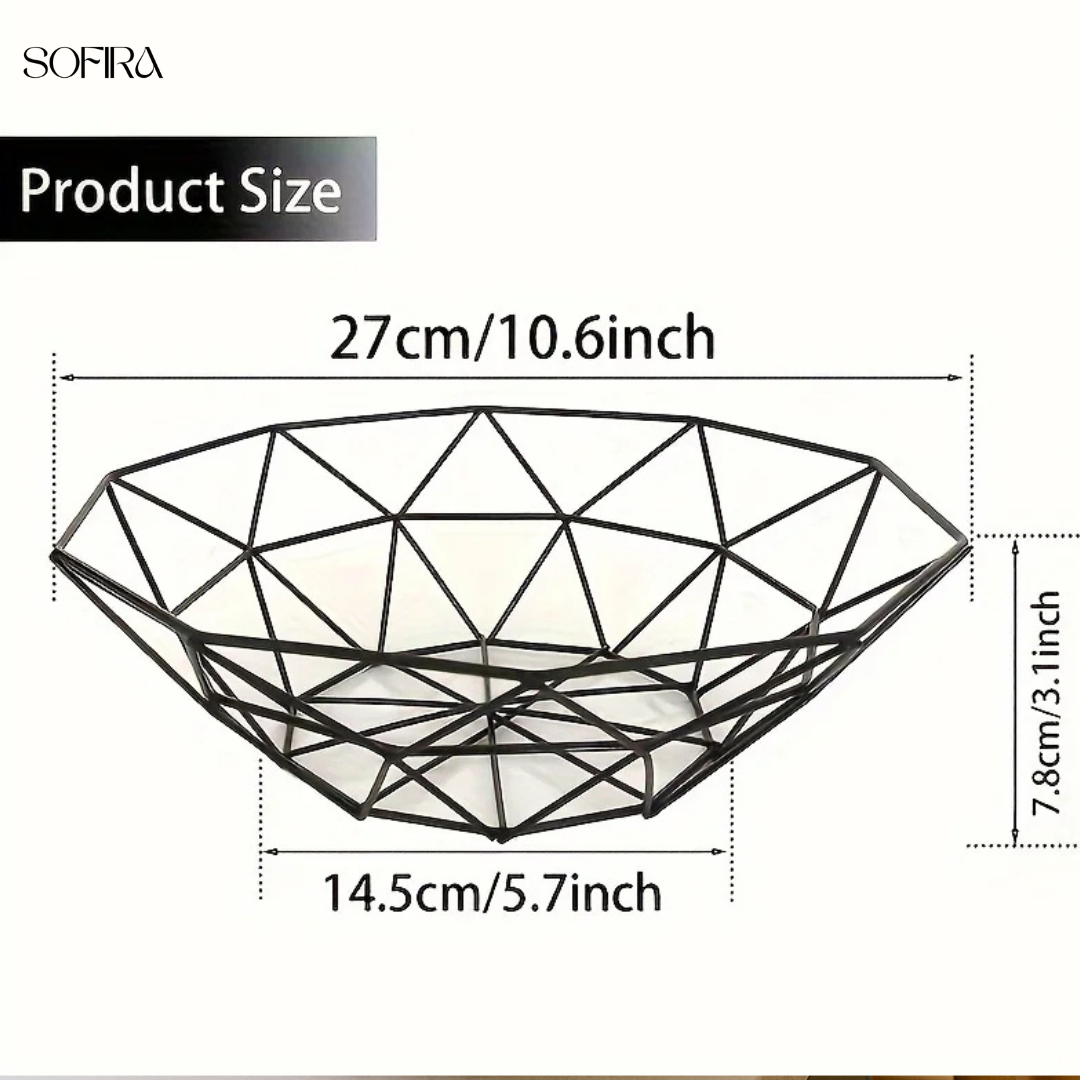 Geometrische Stalen Fruitmand – Modern & Functioneel Design
