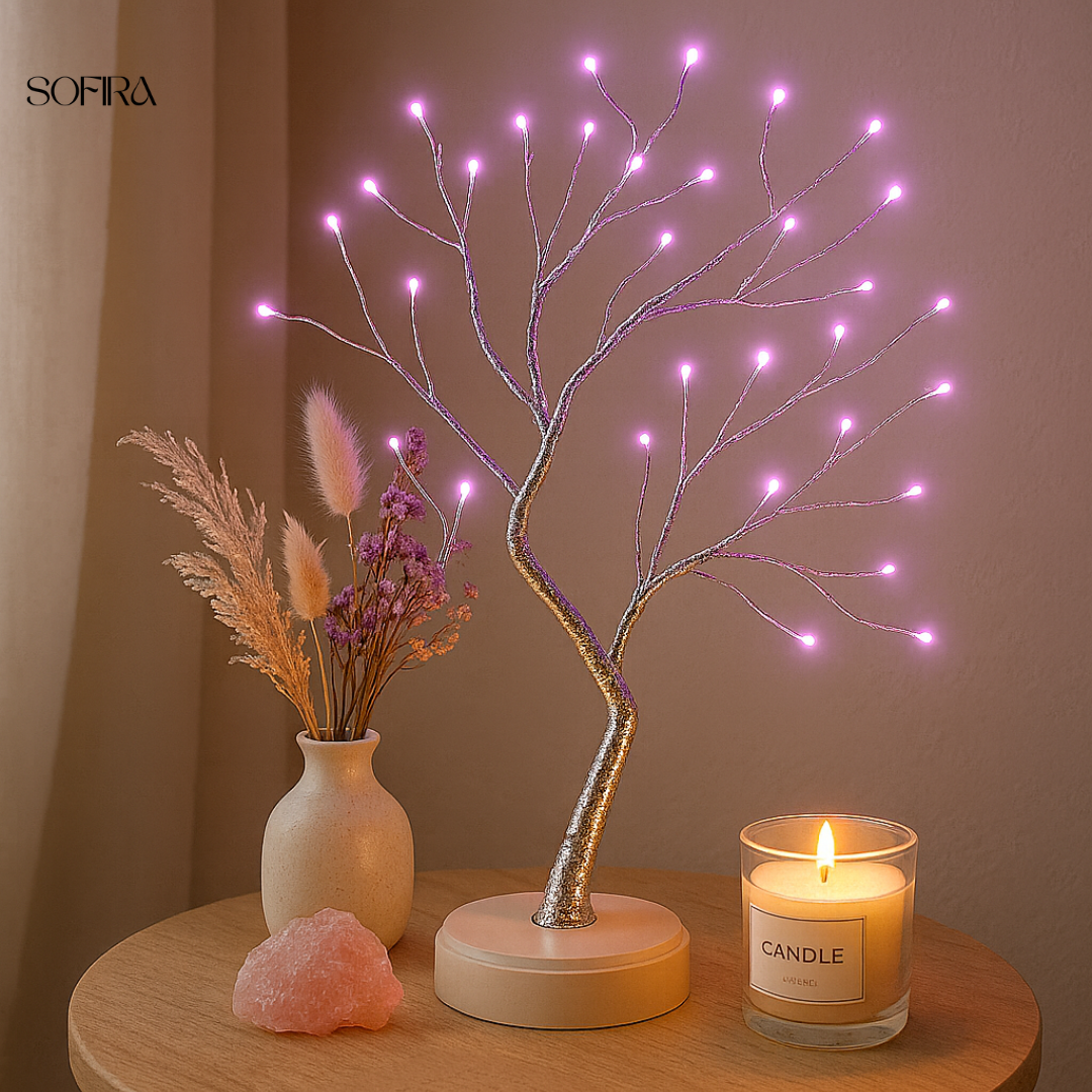 LED Boomlamp – Decoratieve Tafellamp met Warm Licht (50 cm)