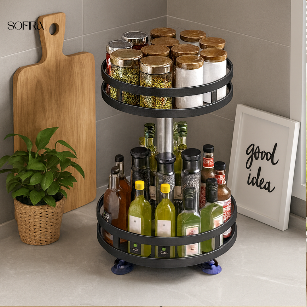 360° Roterend Kruidenrek – Verstelbaar RVS Keukenrek