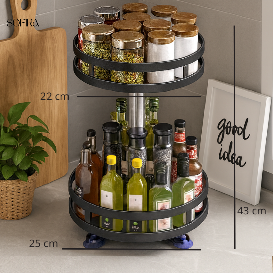 360° Roterend Kruidenrek – Verstelbaar RVS Keukenrek