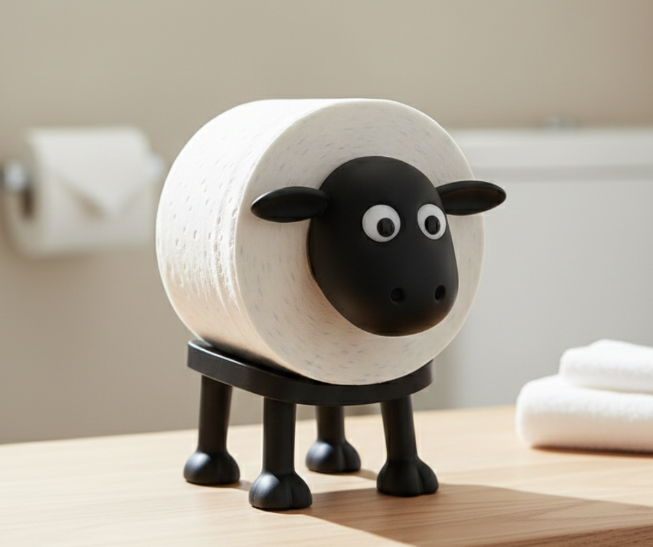 WC-rolhouder schaap zwart – set van 1 of 3