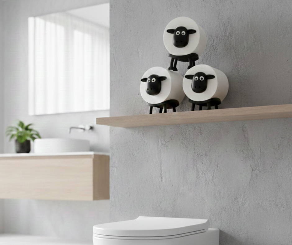 WC-rolhouder schaap zwart – set van 1 of 3