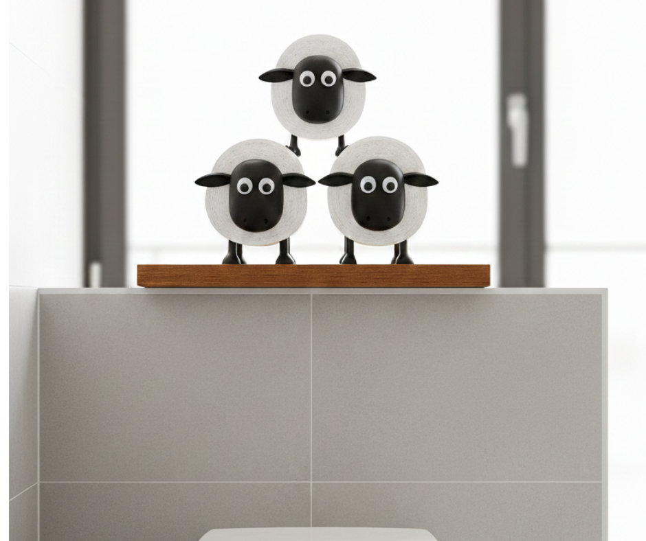 WC-rolhouder schaap zwart – set van 1 of 3